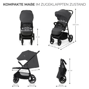 Carucior Kinderkraft TRIG 3, 25 kg, cu functie de inclinare, gri - Img 9