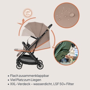 Carucior Lionelo Bess pentru copii 0-4 ani, 22 kg, 360 roti pivotante, usor - Img 7
