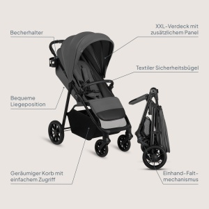 Carucior Lionelo Emerald, pentru copii 6 luni - 4 ani, pliabil, 22 kg - Img 8