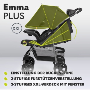 Carucior LIONELO Emma Plus pentru copii pana la 15 kg, cu sistem de inclinare si accesoriu - Img 5