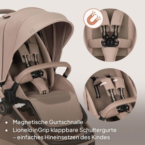 Carucior Lionelo Freya 2 in 1 cu Babywanne si Sportsitz, 0-22 Kg, UPF50 - Img 8