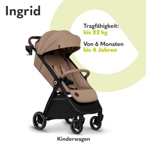 Carucior LIONELO INGRID pentru copii pana la 22 kg, cu roti EVA si sistem de pliere rapida - Img 2