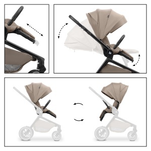 Carucior multifunctional hauck Move N Care, cu adaptor pentru scaun auto, culoare mocha - Img 5