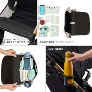 Carucior multifunctional Kinderkraft MOOV 2 3-in-1 pana la 22 kg roti EVA gri - Img 16