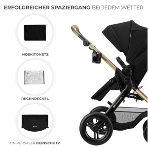 Carucior multifunctional Kinderkraft MOOV 2 XL AIR, 3 in 1, negru, capacitate 27 kg - Img 15