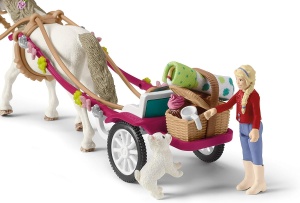 Carucior pentru cai Schleich Horse Club 42467, 38 piese, cu accesorii - Img 8