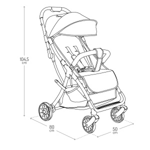 Carucior pentru copii MoMi PAOLA, 22 kg, sistem de pliere automata, 5 puncte de siguranta - Img 9