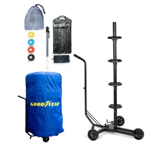 Carucior pentru Roti Goodyear, pentru 4 Roti, Capacitate 100 kg, cu Husa de Protectie