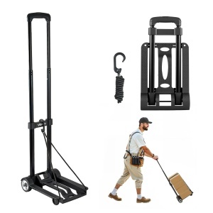 Carucior pliabil VEVOR 50 kg 2 roti compact si usor negru