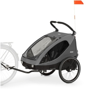 Carucior si bicicleta pentru copii hauck Dryk Duo 2in1, 2 locuri, gri