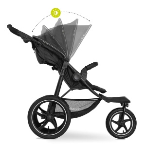 Carucior sport Hauck Runner 2, roti mari cu aer, UV50, pliere compacta, negru - Img 7