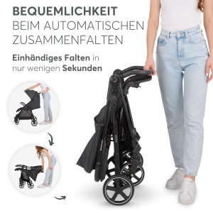 Carucior sport KikkaBoo Alexa usor compact pliabil cu o mana pana la 22 kg gri inchis - Img 9