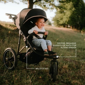Carucior sport Kinderkraft HELSI 2 Negru pana la 27 kg roti mari gonflabile functie de inclinare - Img 9