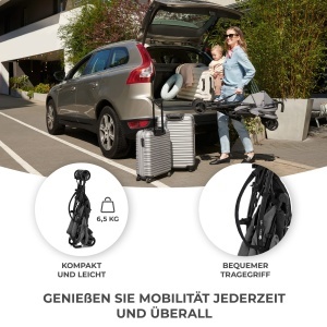 Carucior sport Kinderkraft TIK, 6.5kg, roti pivotante, gri - Img 2