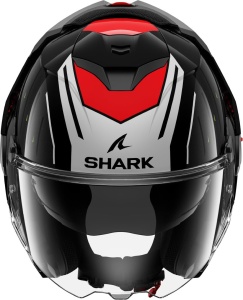 Casca moto SHARK OXO RYDGER, negru-argintiu-rosu, marimea M - Img 2
