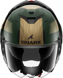 Casca moto SHARK OXO SIKTER Verde Chrome Gold, L - Img 2