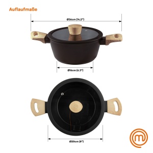 Caserola cu capac MasterChef, 20cm, antiaderenta, aluminiu, pentru toate plitele - Img 6