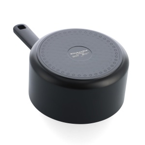 Caserola cu maner KitchenAid 16 cm1,58 L, Keramica Antiadherenta, Neagra - Img 4
