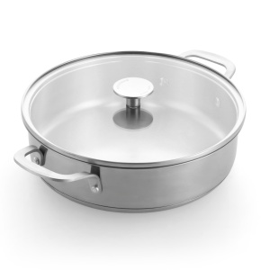 Caserola din inox KitchenAid 26 cm, 3,6 L, cu capac din sticla