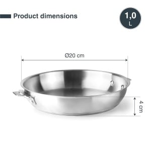 Caserola din inox Lacor 56720, 1L, 20cm, inductie si cuptor - Img 2