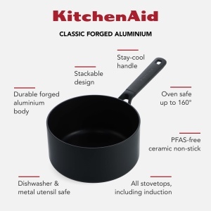 Caserola Kitchenaid Classic 1,5L cu Antiaderenta, Inductie, Aluminiu - Img 3
