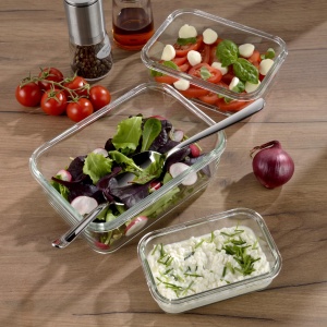 Caserole Silit Storio 3 bucati, sticla, borcan de depozitare, capac de aroma etans, borcane de depozitare a alimentelor pentru preparare, depozitare si servire - Img 3