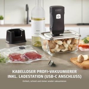 CASO Vacu OneTouch Pro Set Vakuumierer Portabil Pompa Puternica 12 Lmin - Img 2