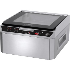 Caso VacuChef 40 - Aparat de etansare cu vid cu camera din otel inoxidabil, camera de vid 3L 70 litri/minut, sudura dubla, vid reglabil si timp de sudare, 1417