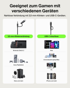 Casti audio Belkin Gaming Inspire pentru copii, cu microfon ajustabil, negru - Img 2