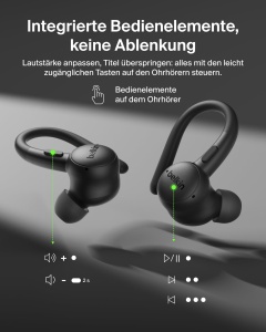 Casti audio Belkin SoundForm ActiveFit, Bluetooth, 36 ore autonomie, waterproof, negru - Img 5