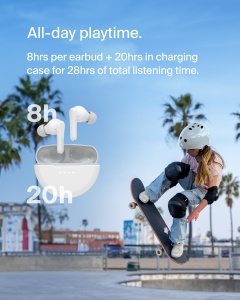 Casti audio Belkin SoundForm Nano 2 pentru copii, Bluetooth 5.3, 28 ore autonomie, Alb - Img 2
