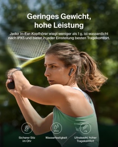 Casti audio Belkin SoundForm Rhythm ANC, Bluetooth 5.3, Negru, Rezistente la apa - Img 5