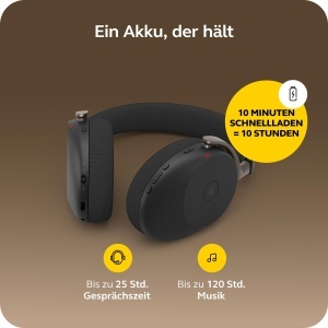 Casti audio Bluetooth Jabra Evolve3 85, cu microfon, ANC adaptiv, autonomie 25 ore, Negru - Img 3