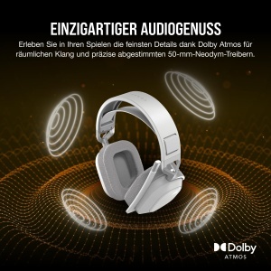 Casti audio CORSAIR HS80 MAX Wireless, Dolby Atmos, 65 ore autonomie, Alb - Img 5