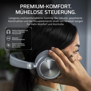 Casti audio Corsair Virtuoso MAX Wireless, 50mm, Bluetooth, Argintii - Img 8