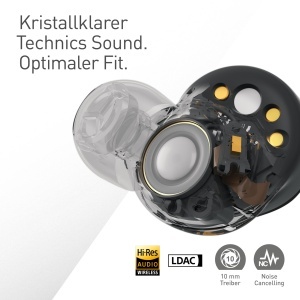 Casti audio in-ear Technics EAH-AZ80E-A, anulare zgomot, Bluetooth, albastru inchis - Img 5