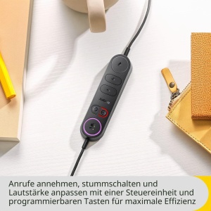 Casti audio Jabra Engage 40, cablu USB-A, stereo, cu microfoane anti-zgomot, negru - Img 3