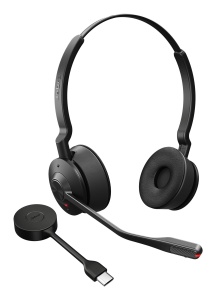 Casti audio Jabra Engage 55 SE Stereo, wireless, cu adaptor USB-C, confortabile