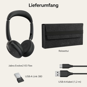 Casti audio Jabra Evolve2 65 Flex, Bluetooth, cu ANC, negru - Img 8