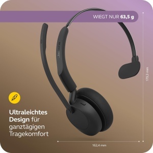 Casti audio Jabra Evolve3 45 Mono Bluetooth, USB-C, 21 ore autonomie - Img 6