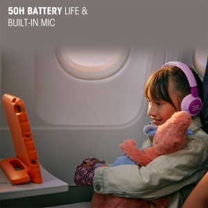 Casti audio JBL Junior 320 BT, wireless, pentru copii, lila - Img 2