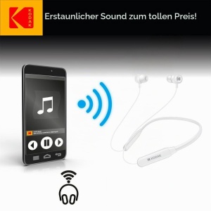 Casti audio Kodak Ultra 100 Sport, 4-5 ore autonomie, Bluetooth 5.1, Alb - Img 6