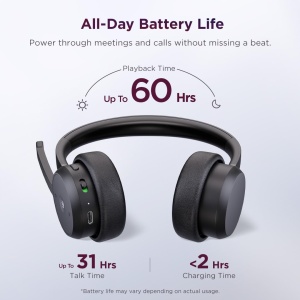 Casti audio Lenovo Wireless VoIP, Bluetooth 5.3, Negru, Certificat Microsoft Teams - Img 4