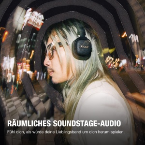 Casti audio Marshall Milton ANC, 80 ore autonomie, negru, design robust - Img 6