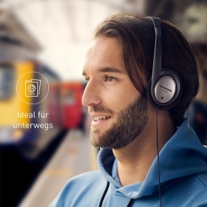 Casti audio Panasonic RP-HT030E-S, usoare, pliabile, cu cablu de 1,2 m, argintii - Img 4