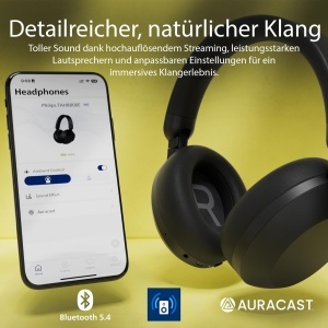Casti audio Philips TAH8000EBK00, Bluetooth, 70 ore autonomie, Negru - Img 4