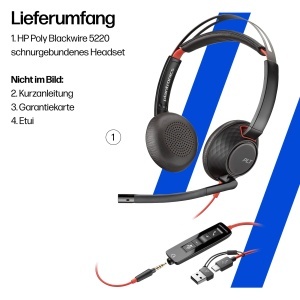 Casti audio Poly Blackwire 5220, Noise Cancelling, USB-CUSB-A3,5 mm, Negru - Img 7