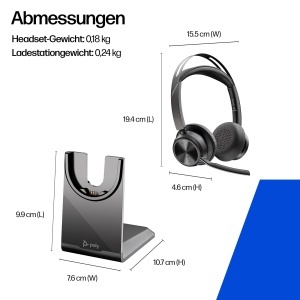 Casti audio Poly Voyager Focus 2 USB-C, Bluetooth, ANC, Negru - Img 6