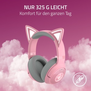 Casti audio Razer Kraken Kitty V2 BT, Bluetooth 5.2, RGB, 40 ore autonomie, Quartz - Img 6