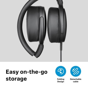 Casti audio Sennheiser HD 400S, Over-Ear, cu microfon, pliere compacta, Negru - Img 4
